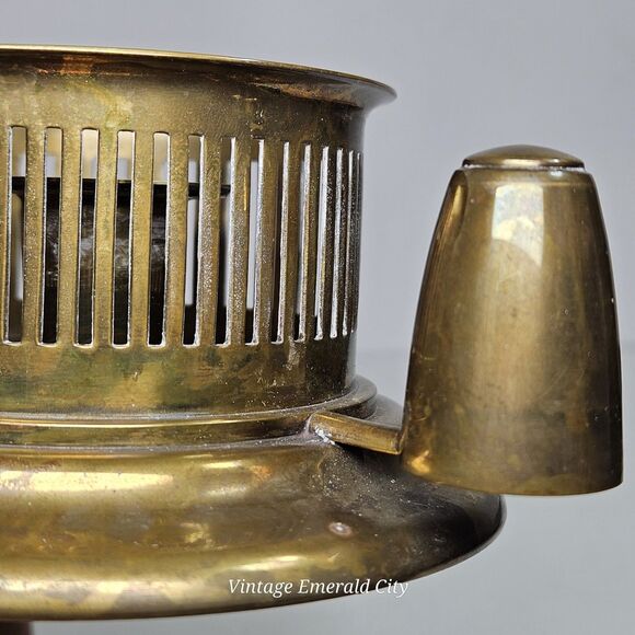 Vtg Antique Brass Chamberstick Rare Candle Holder W Handle Tapered Candelabra - Picture 11 of 13